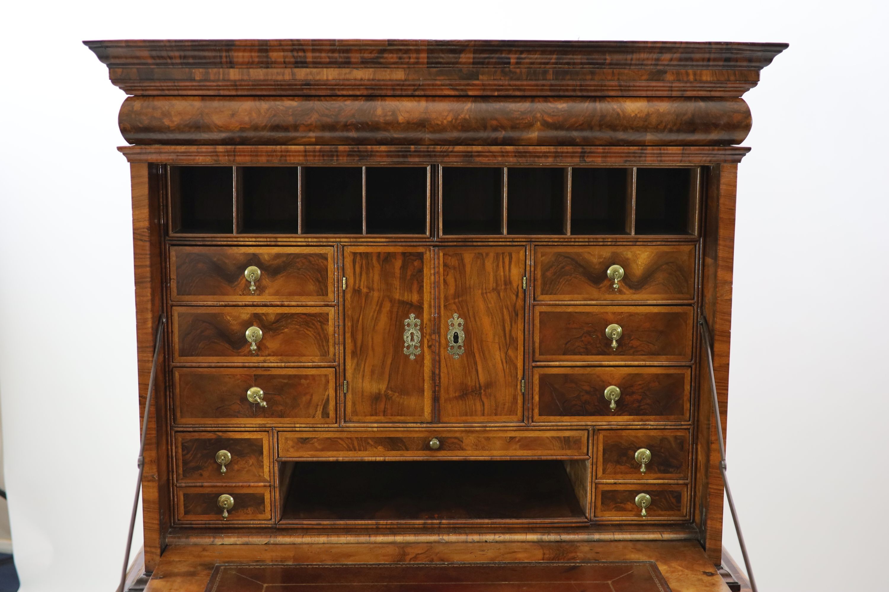 A William III walnut escritoire, W.106cm D.52cm H.168cm